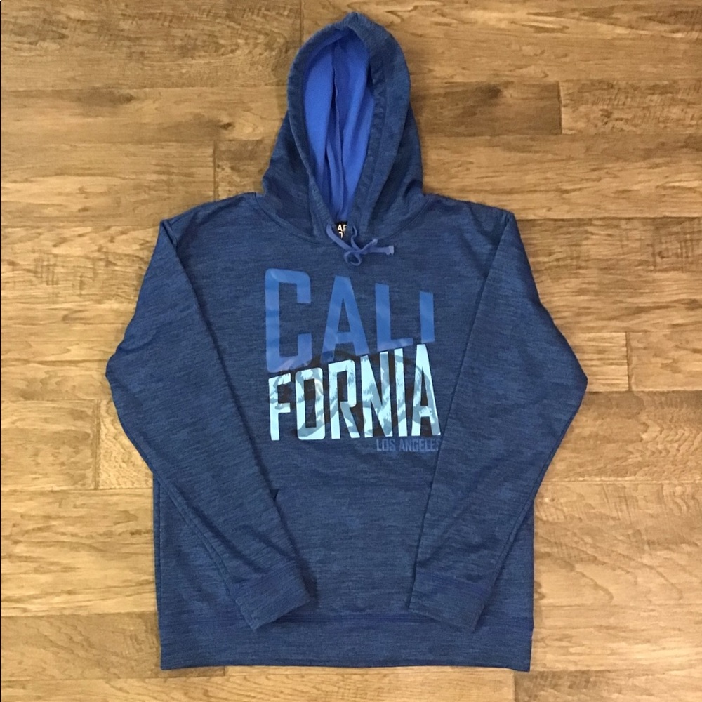 Los Angeles California Two-Tone Blue Hoodie Mens Size Large